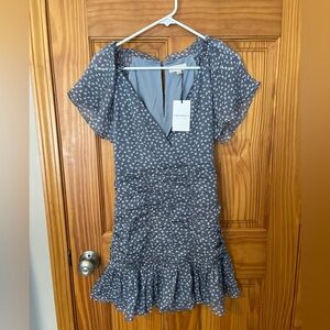 Polka Dot Mini Dress with Flutter Sleeves